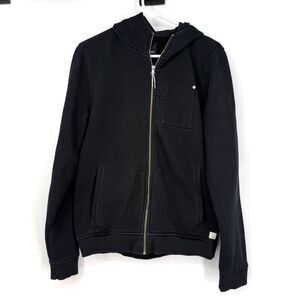 Vuori Seaside Hoodie Sweatshirt Full Zip Black Athleisure Coastal Mens Small